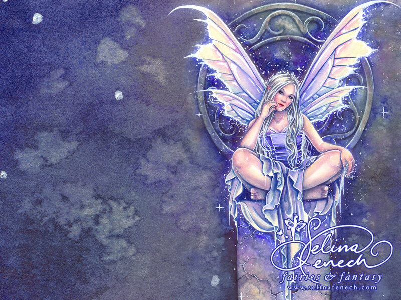 fairy with wings at night