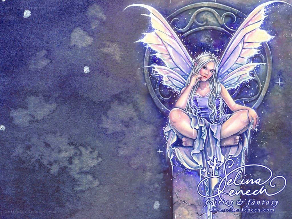 fairy with wings at night