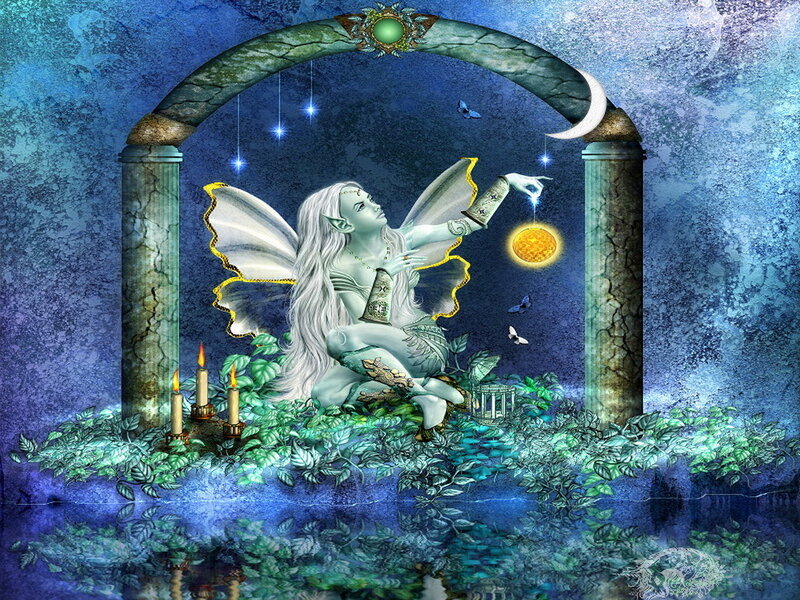Fairy with Wings — Blue, Serene