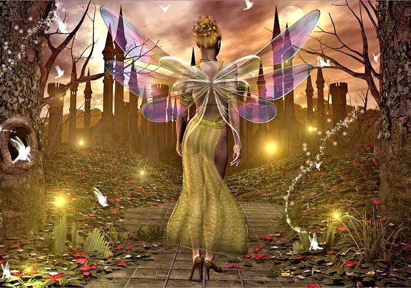 Fairy with Wings — Green, Fantasy