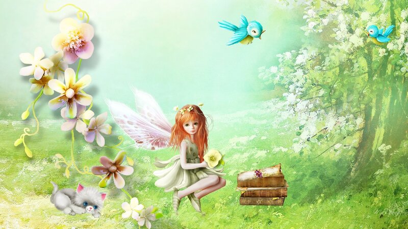 Fairy with Wings — Green, Serene