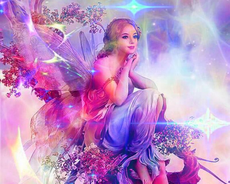 Fairy with Wings — Purple, Ethereal, Digital Art