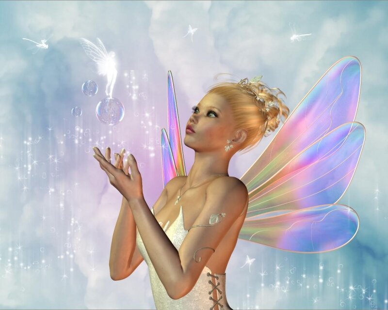 Fairy with Wings — Purple, Ethereal