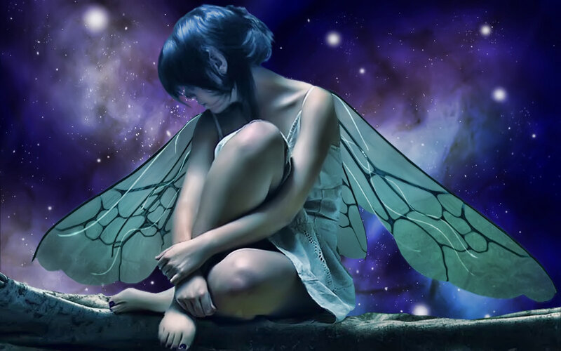 Fairy with Wings — Purple, Melancholic