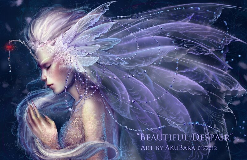 Fairy with Wings — Purple, Serene, Night