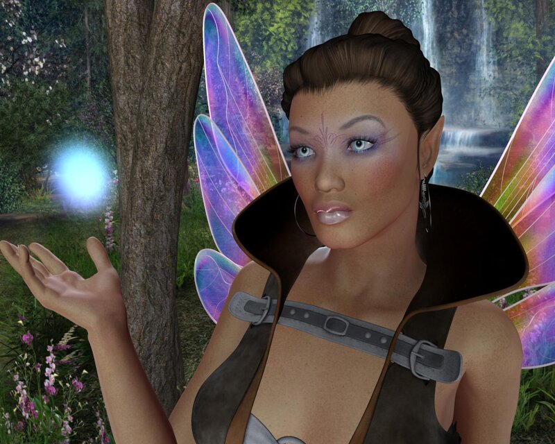 Fairy with Wings — Purple, Serene