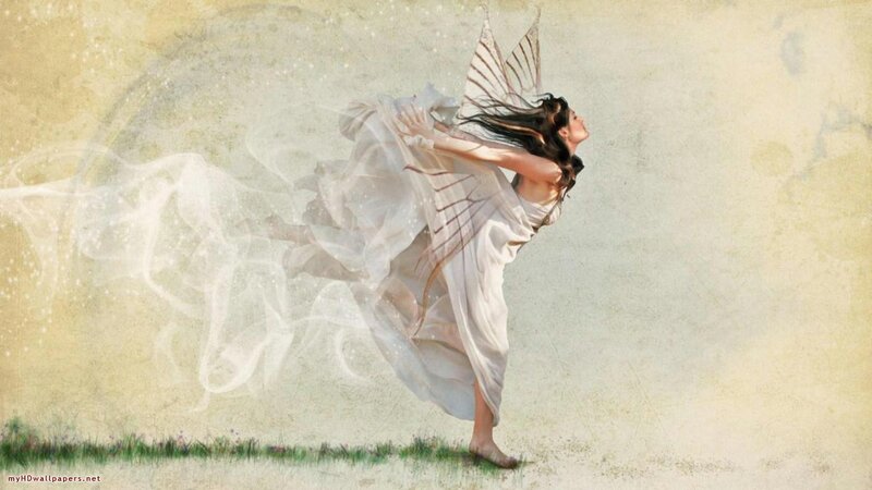 Fairy with Wings — White, Ethereal, Digital Art