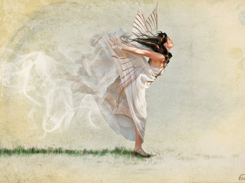 Fairy with Wings — White, Ethereal