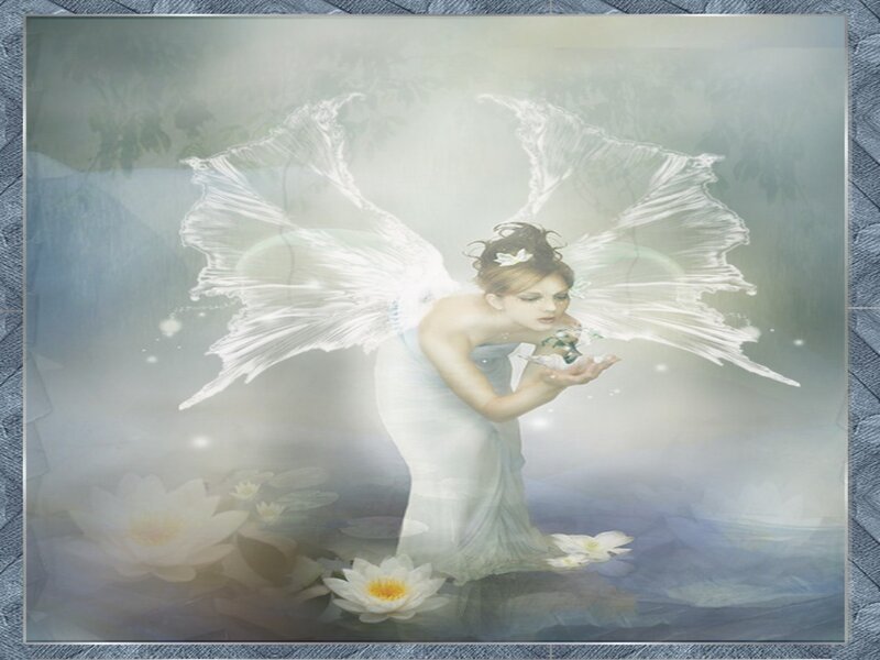 Fairy with Wings — White, Serene, Digital Art