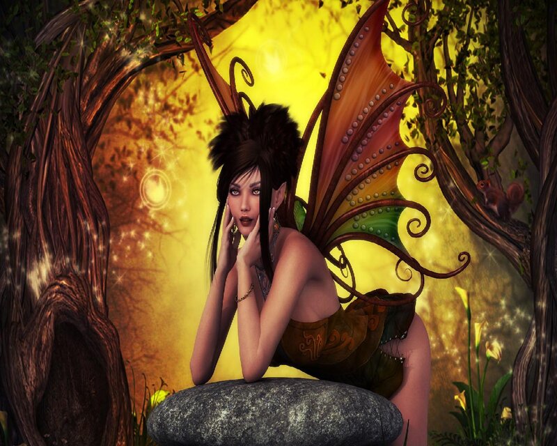 Fairy with Wings — Yellow, Serene