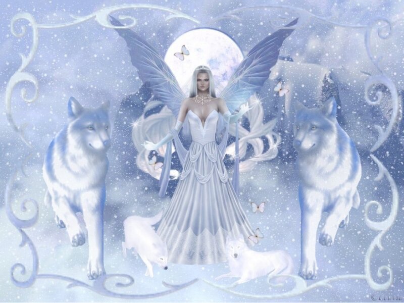 Fairy with Wolves — White