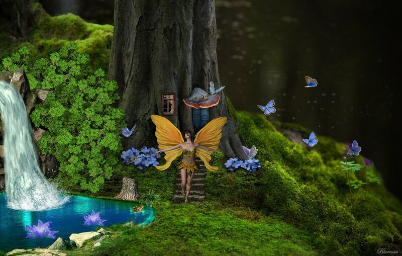 Fairy with Yellow Wings — Green