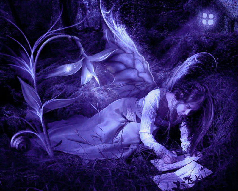 Fairy Writing in Forest — Purple