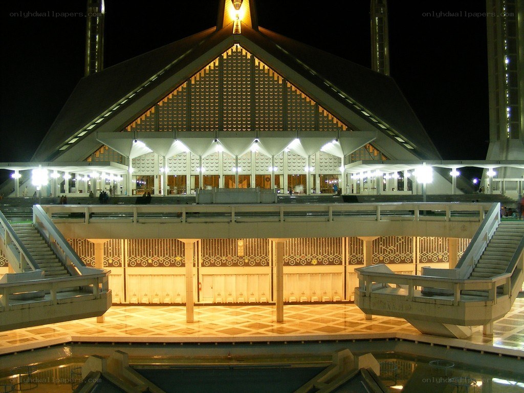 Faisal Mosque at night
