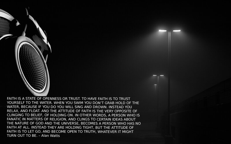Faith quote on dark street