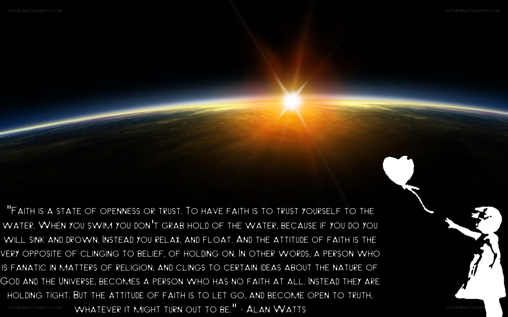 Faith quote with Earth view