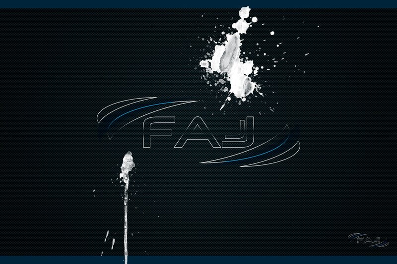 FAJ logo with paint splatter