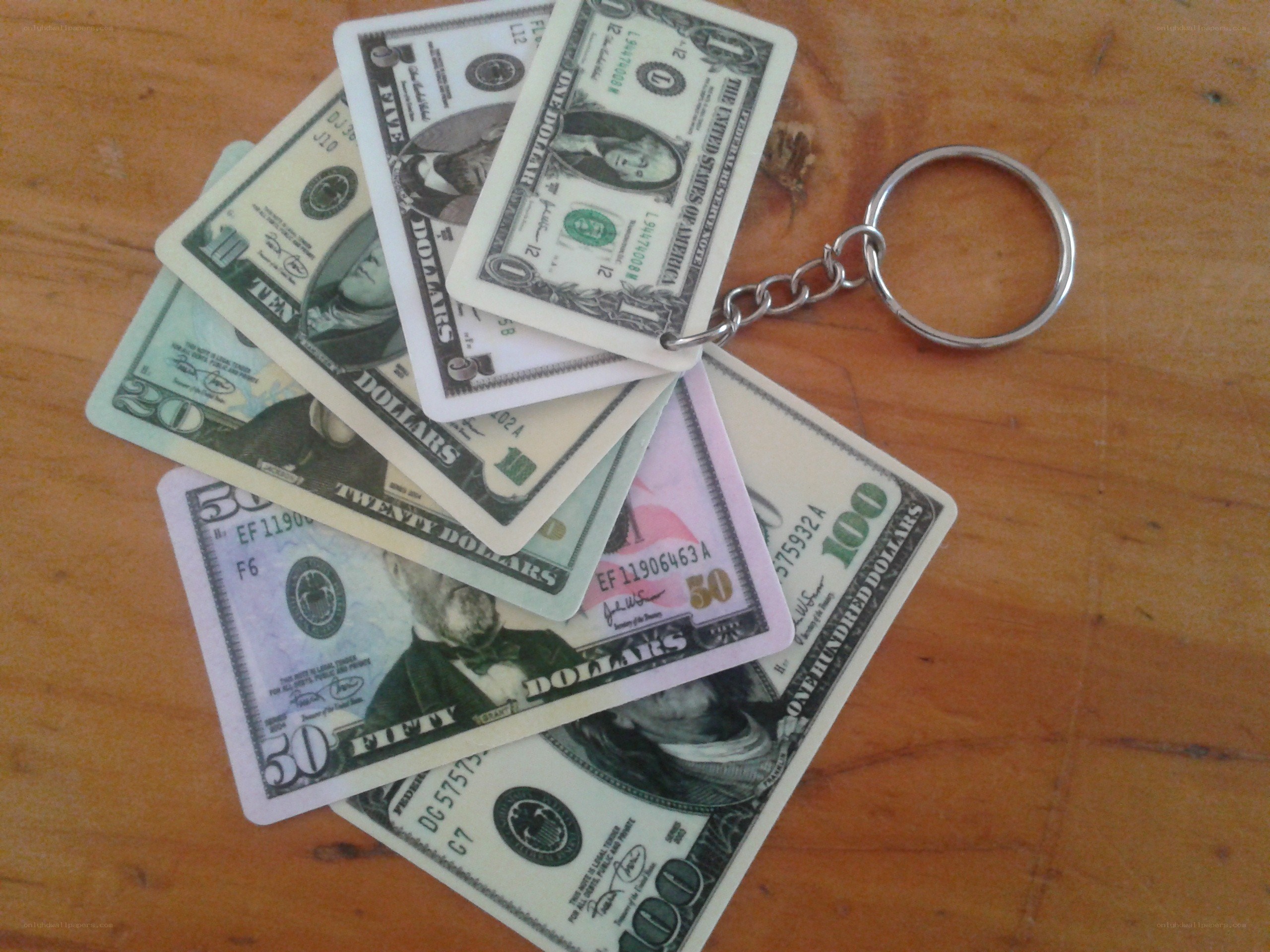 fake money keychain