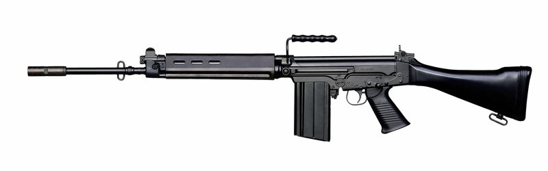 FAL rifle in profile