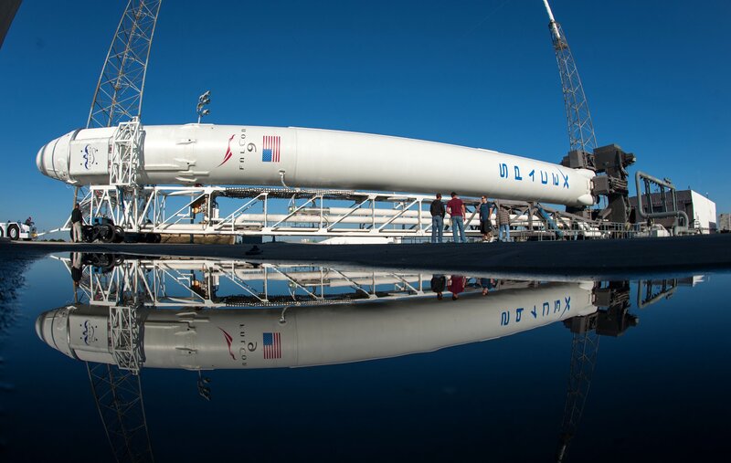 Falcon 9 rocket on launch pad