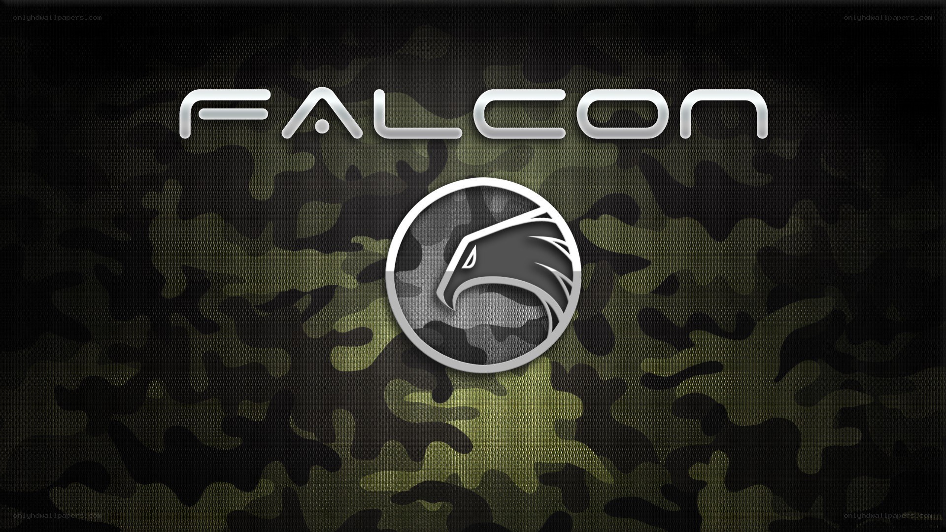 Falcon logo on camouflage