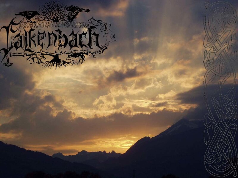 Falkenbach band logo at sunset