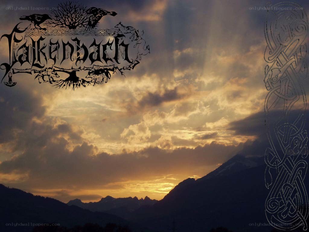 Falkenbach band logo at sunset