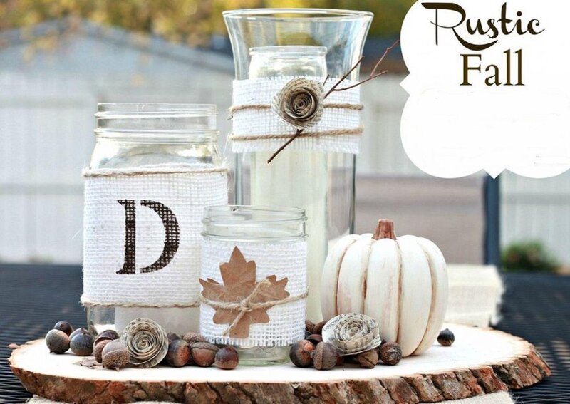 Fall Centerpiece on Wood Slice