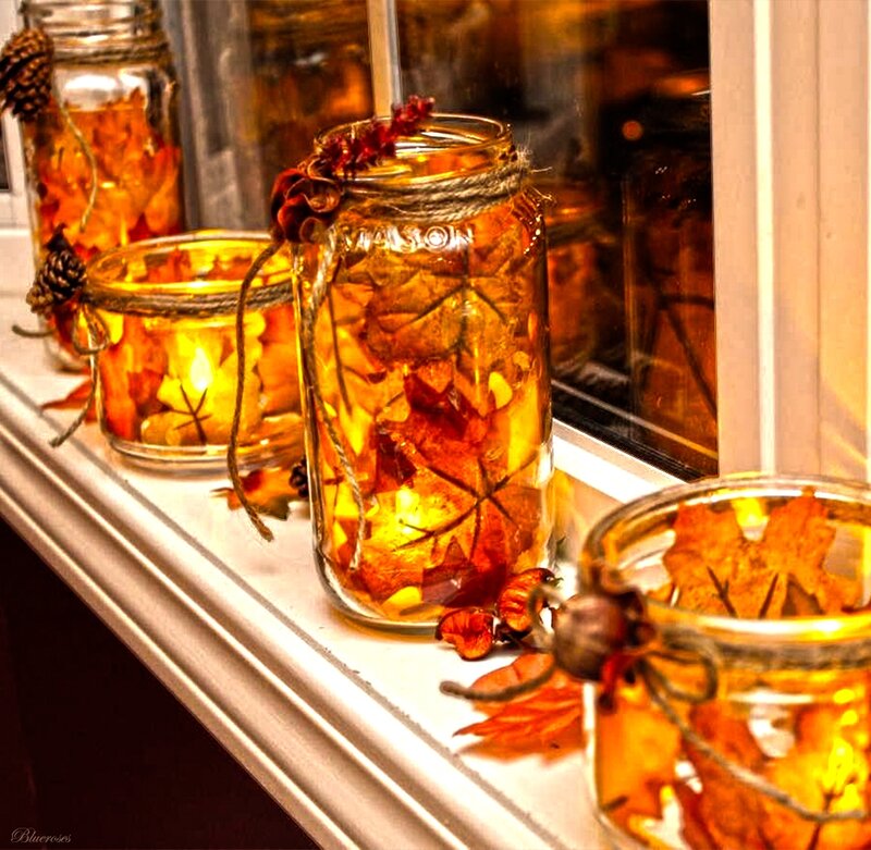 Fall Leaves in Jars