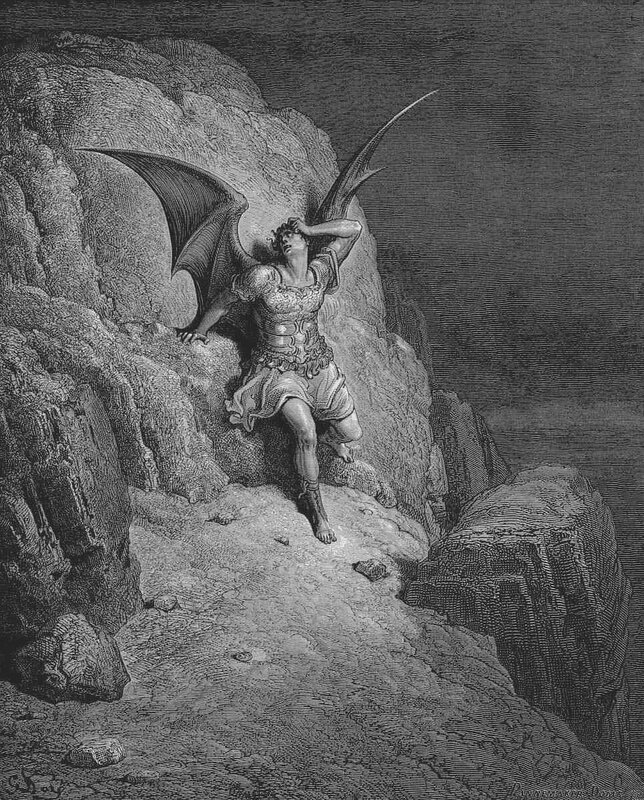 Fallen angel on a cliff