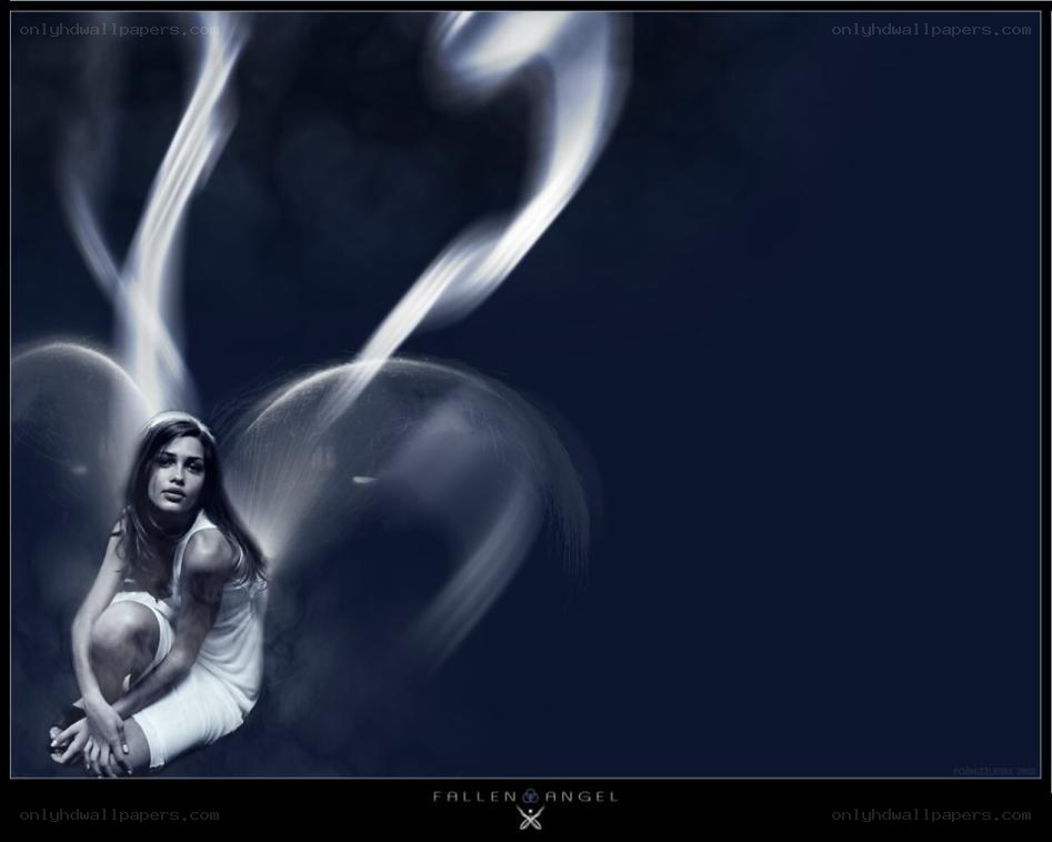 Fallen angel with smoke wings