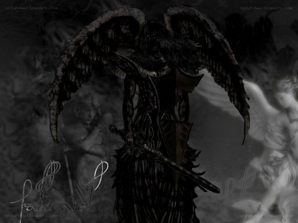 Fallen angel with sword