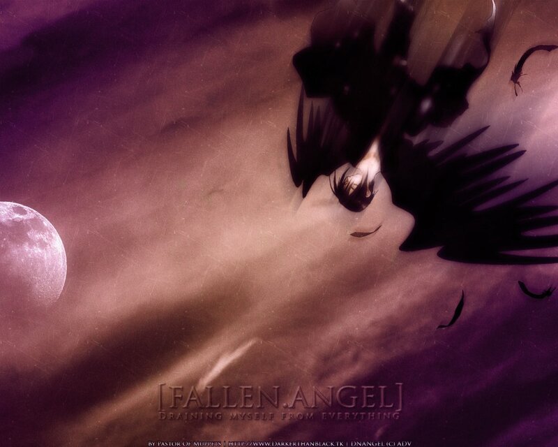 Fallen Angel with Wings — Purple
