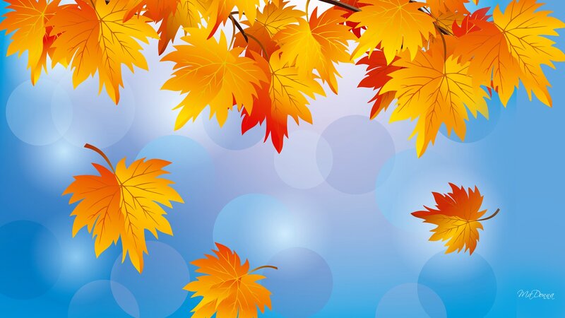 Fallen Autumn Leaves — Blue