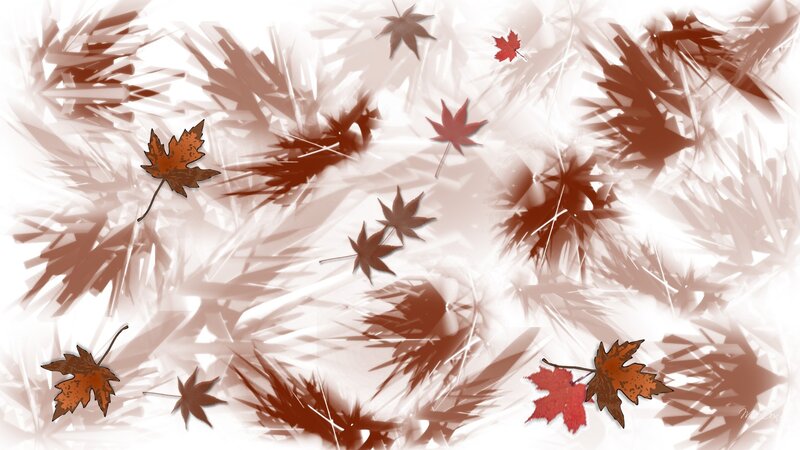 Fallen Autumn Leaves — Brown, Calm, Digital Art