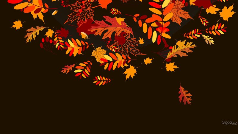 Fallen Autumn Leaves — Brown, Calm, Vector Art
