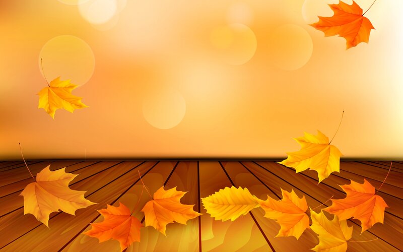 Fallen Autumn Leaves — Orange, Calm, Digital Art