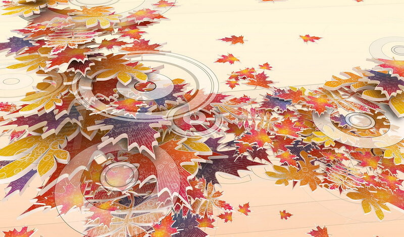 Fallen Autumn Leaves — Red, Festive