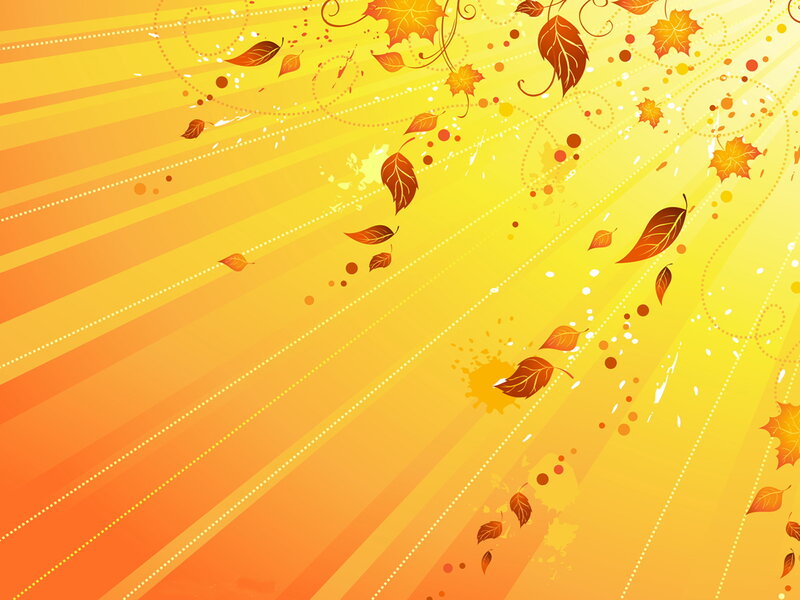 Fallen Autumn Leaves — Yellow, Warm, Vector Art