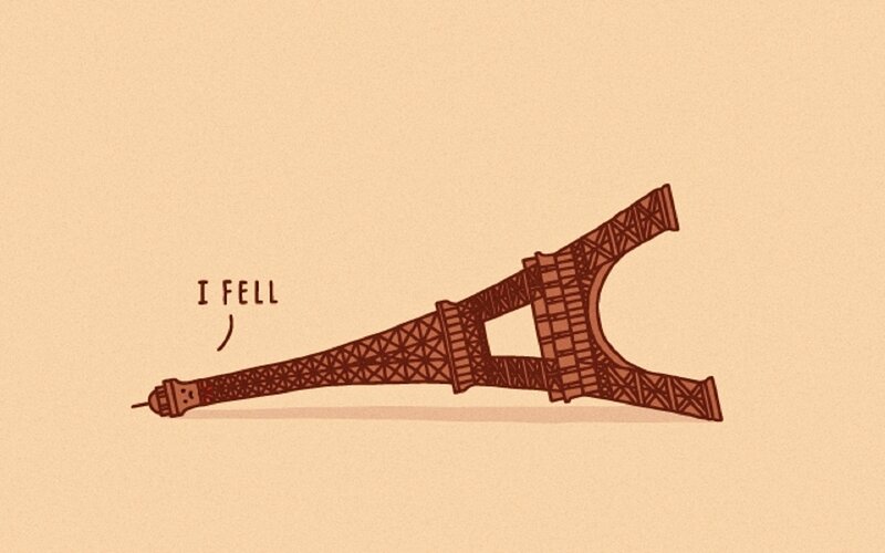 Fallen Eiffel Tower