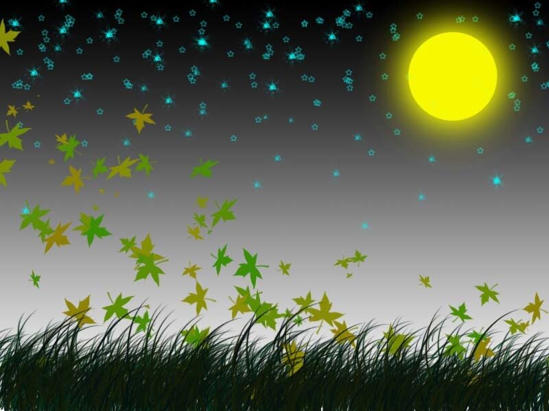 Fallen Leaves in Night Sky