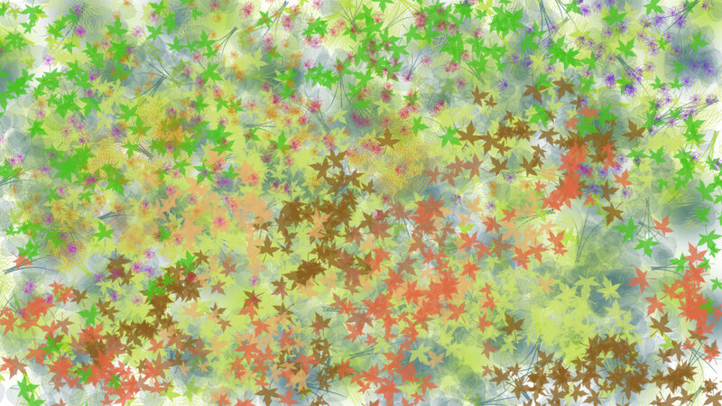 Fallen Maple Leaves — Green, Calm