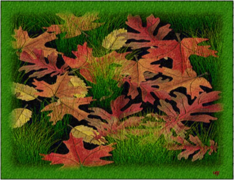 Fallen Oak Leaves — Green