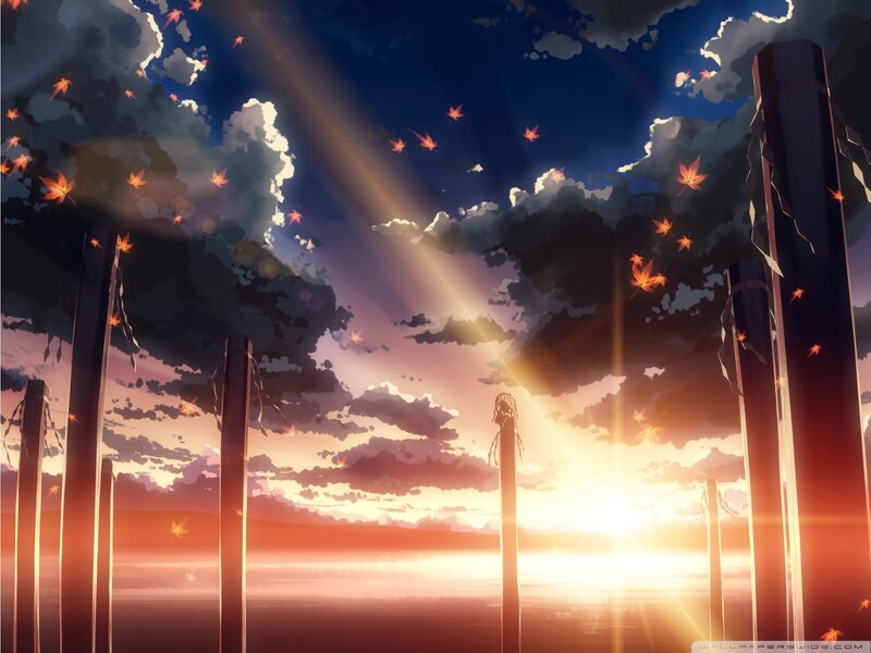 Fallen Pillars at Sunset — Orange