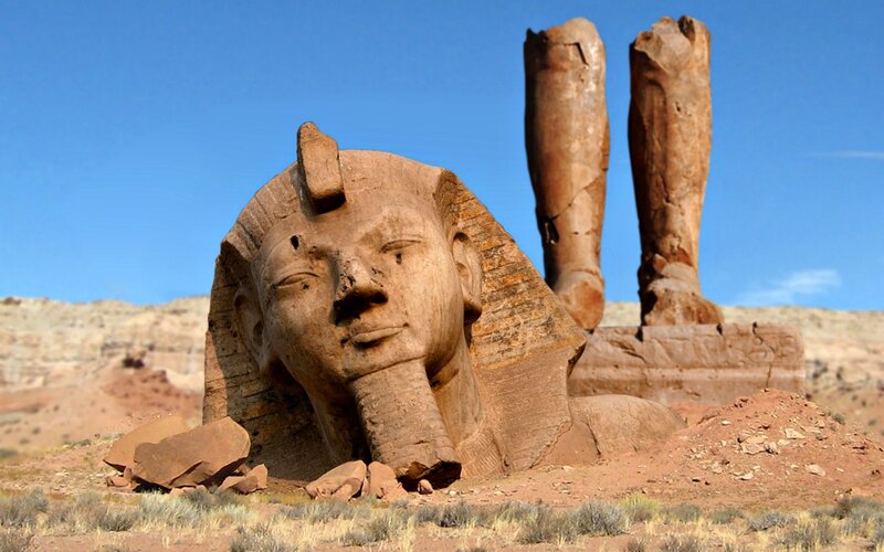 Fallen Sphinx Statue