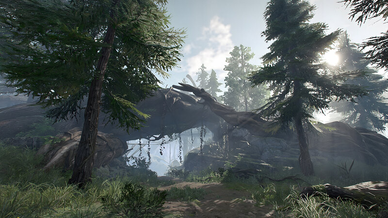 Fallen Tree in Forest — Green, Serene, Afternoon, 3d Render