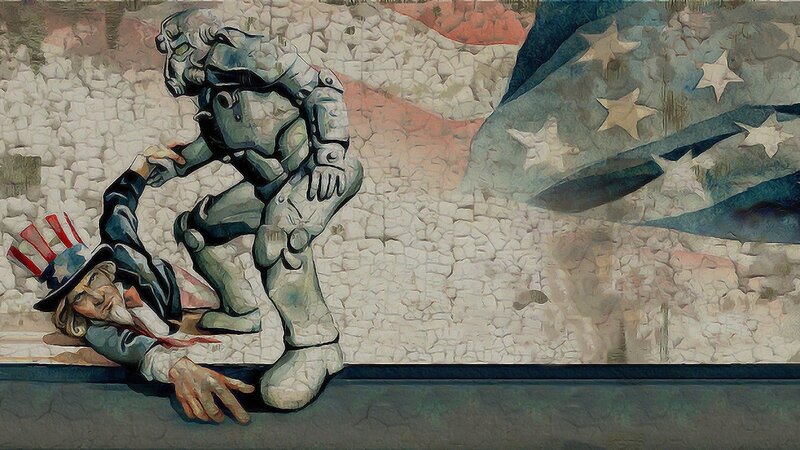 Fallen Uncle Sam with Power Armor