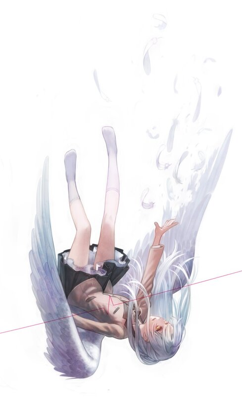 falling angel with wings