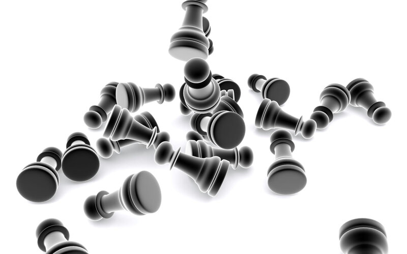 Falling chess pieces