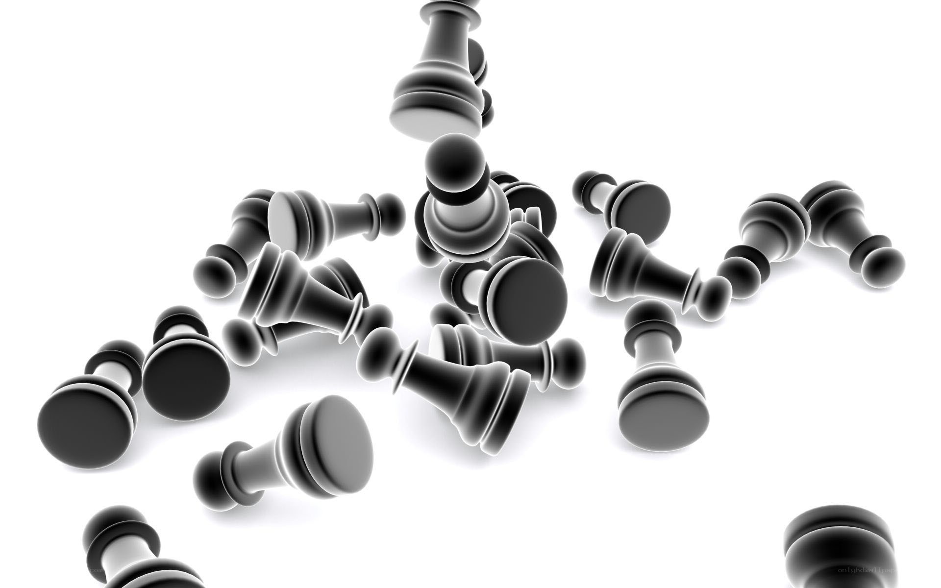 Falling chess pieces